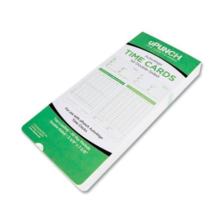 Workwell Technologies Time Clock Cards For Upunch Hn3000, Two Sides, 7.37 X 3.37, 50PK HNTCG1050